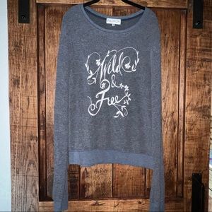 Wildfox Wild & Free Baggy Beach Jumper in Dusty Navy Blue Size Small